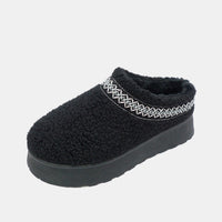 WILD DIVA Embroidered Trim Platform Sherpa Boots