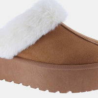 Weeboo Thick Bottom Fur Trim Snow Slippers