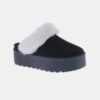 Weeboo Thick Bottom Fur Trim Snow Slippers