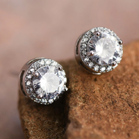 Classic Crystal Halo Stud Earrings