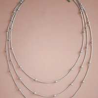 Layered Silver Ball Chain Necklace