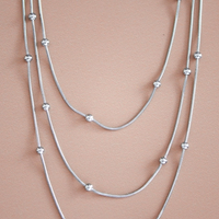 Layered Silver Ball Chain Necklace