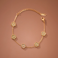 Crystal Flower Chain Bracelet