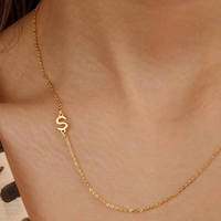 Initial necklace shown on model