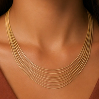 18K gold PVD plated multi-strand necklace