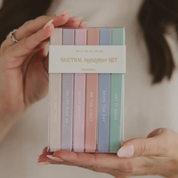 Neutral pastel motivational highlighter set of six