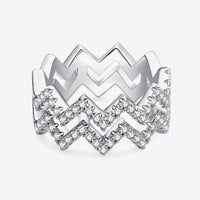 Moissanite Zigzag Stacking Rings