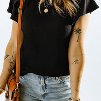 Layered Flutter Sleeve Round Neck Top