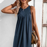 Round Neck Sleeveless Mini Dress