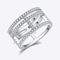 Moissanite Cutout Wide Ring