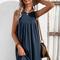 Round Neck Sleeveless Mini Dress