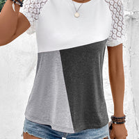 Color Block Raglan Sleeve Round Neck Tee