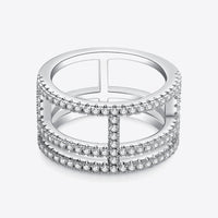 Moissanite Cutout Wide Ring