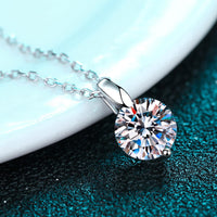Minimalist 925 Sterling Silver Moissanite Pendant Necklace