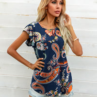 Round Neck Butterfly Sleeve Top