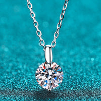 Minimalist 925 Sterling Silver Moissanite Pendant Necklace