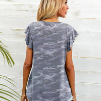 Round Neck Butterfly Sleeve Top