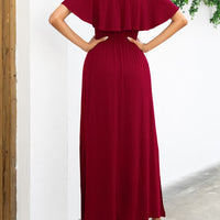 Off-Shoulder Slit Maxi Dress
