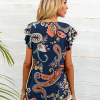 Round Neck Butterfly Sleeve Top