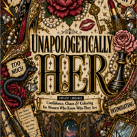Unapologetically Her printable adult coloring book cover with explicit language notice