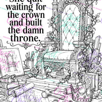 Watermarked sample coloring page from Unapologetically Her