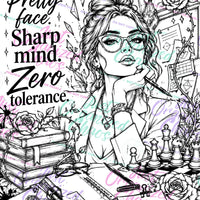 Watermarked sample coloring page from Unapologetically Her