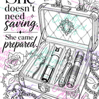 Watermarked sample coloring page from Unapologetically Her