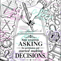 Watermarked sample coloring page from Unapologetically Her
