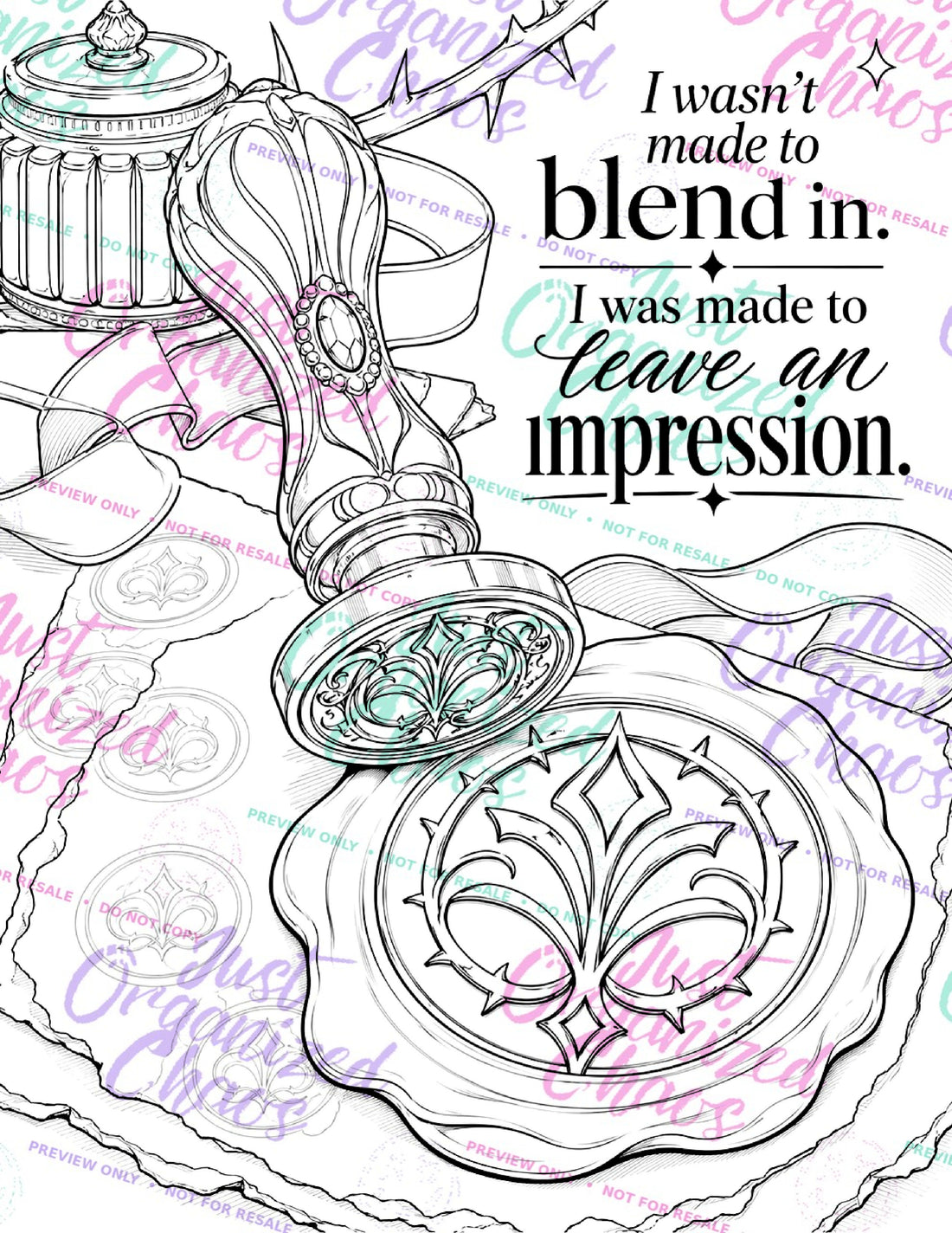 Watermarked sample coloring page from Unapologetically Her