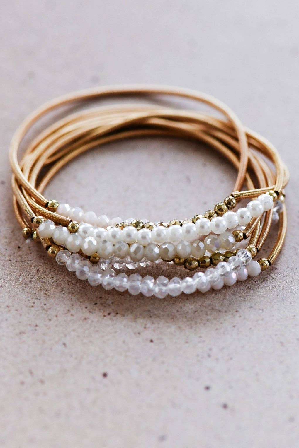 Stacked Without Trying | Guitar String Coil Bracelet Set