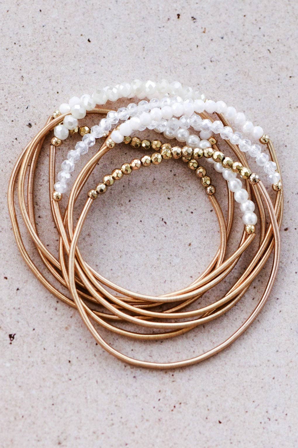Stacked Without Trying | Guitar String Coil Bracelet Set
