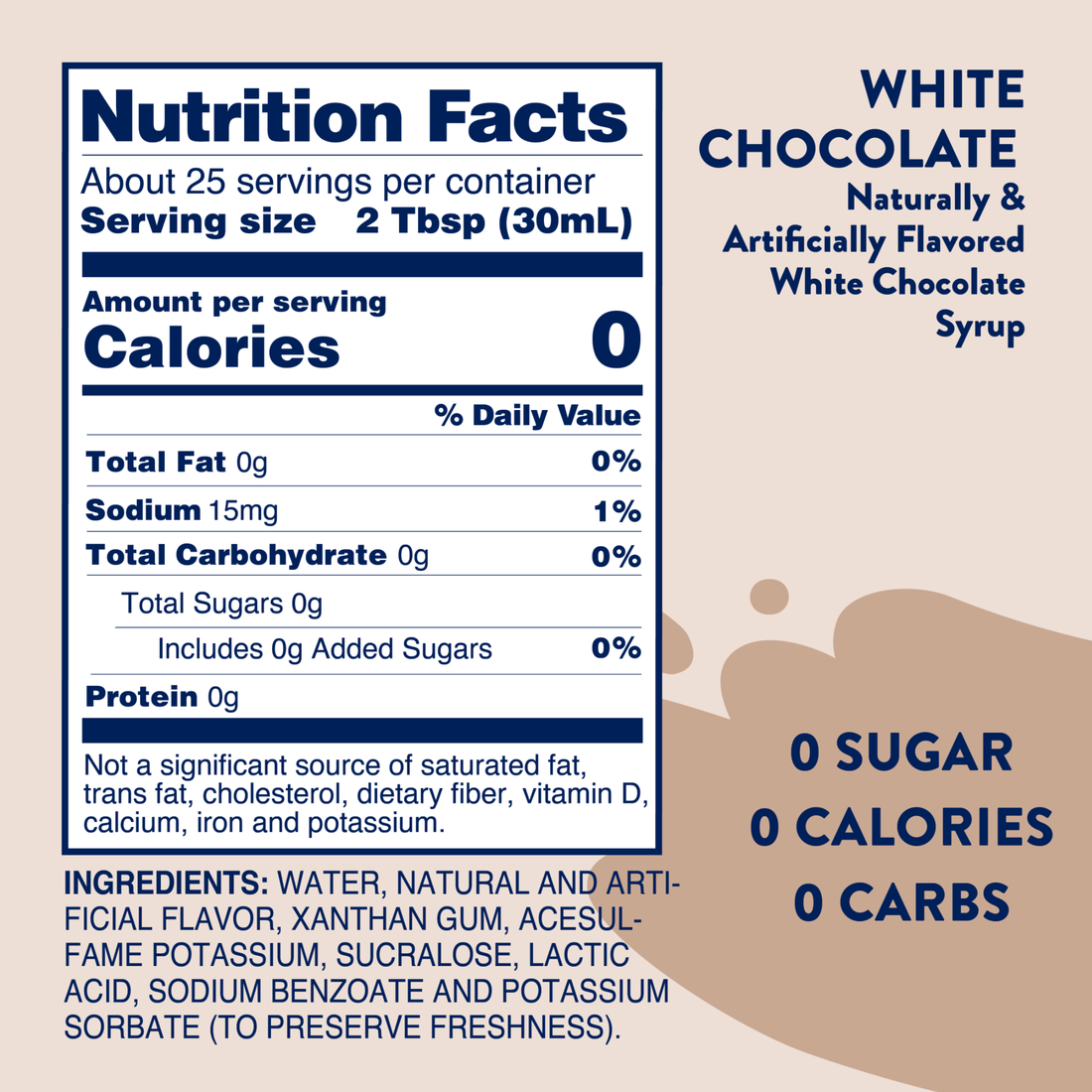 Sugar Free White Chocolate Syrup product photo 7 of 7