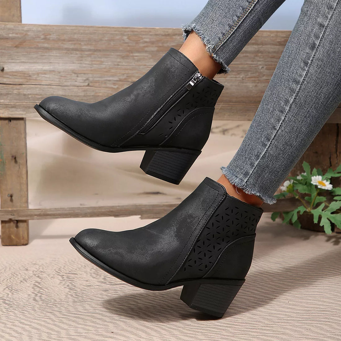 Block-Heel Ankle Boots — alternate product view 2