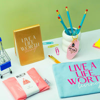 Live a Life Worth Living canvas pouch detail view