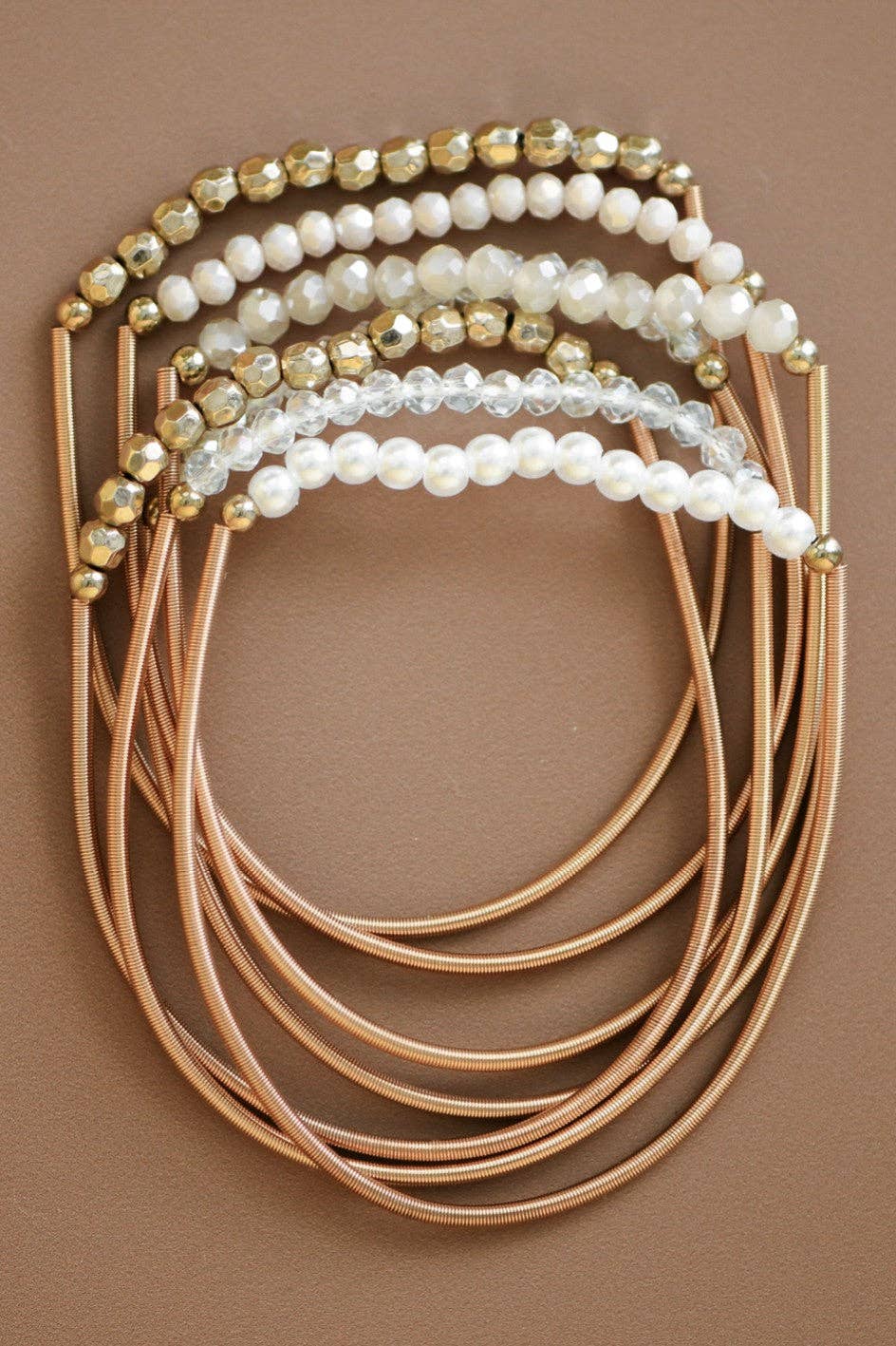 Stacked Without Trying | Guitar String Coil Bracelet Set