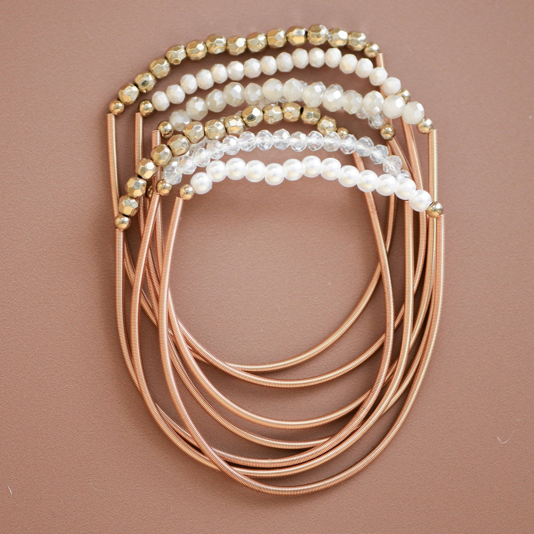 Stacked Without Trying | Guitar String Coil Bracelet Set