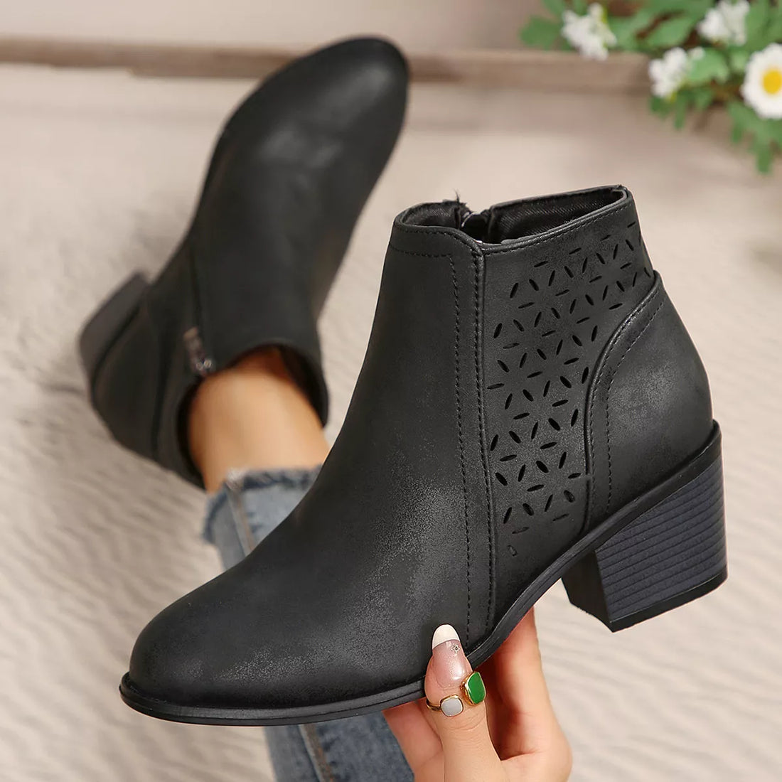 Block-Heel Ankle Boots — alternate product view 3