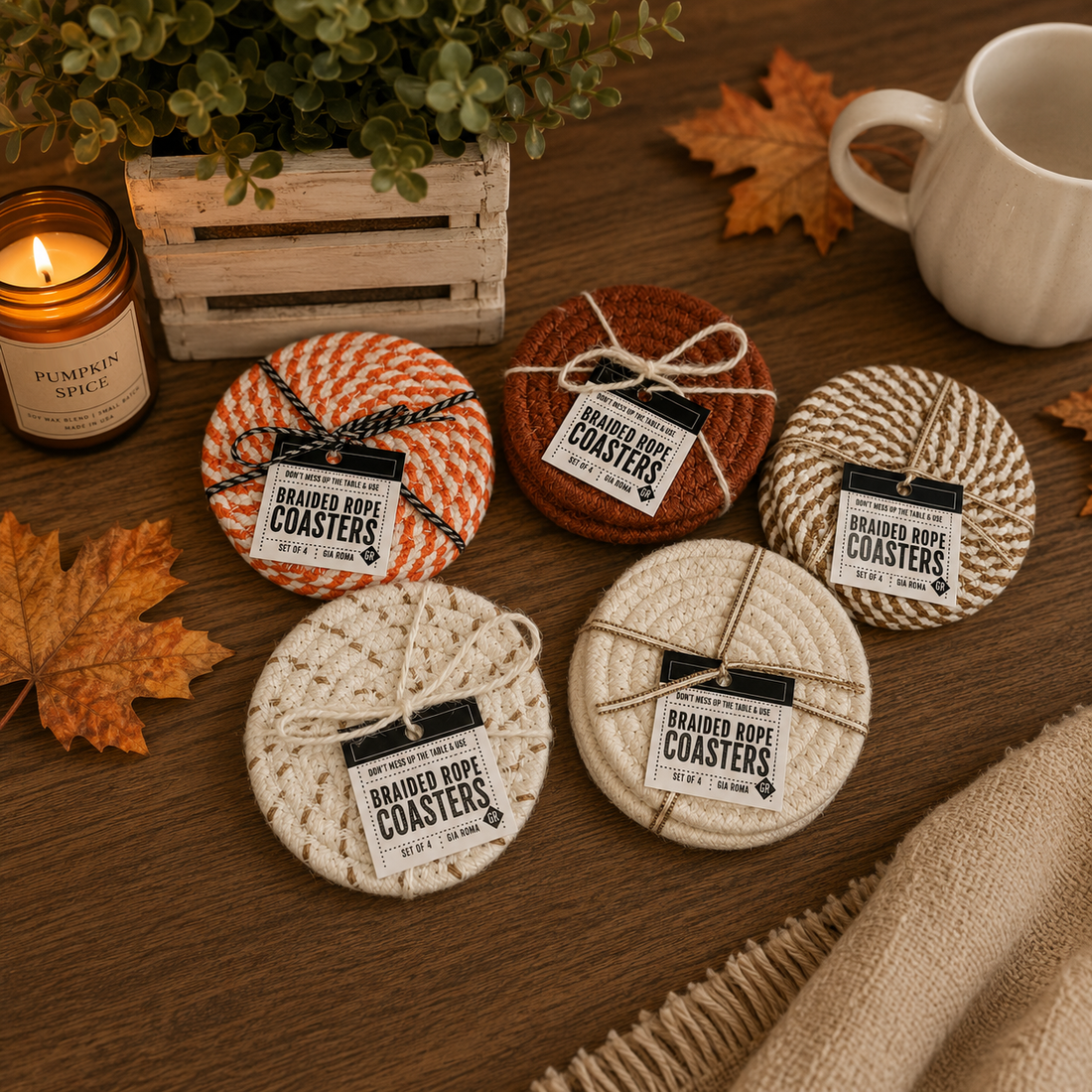 Fall Braided Coaster Set — alternate product view 40
