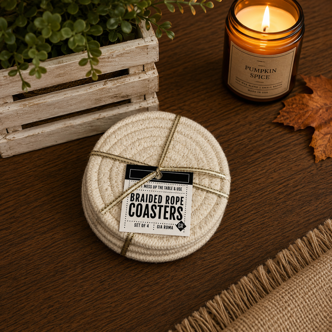 Fall Braided Coaster Set — alternate product view 34