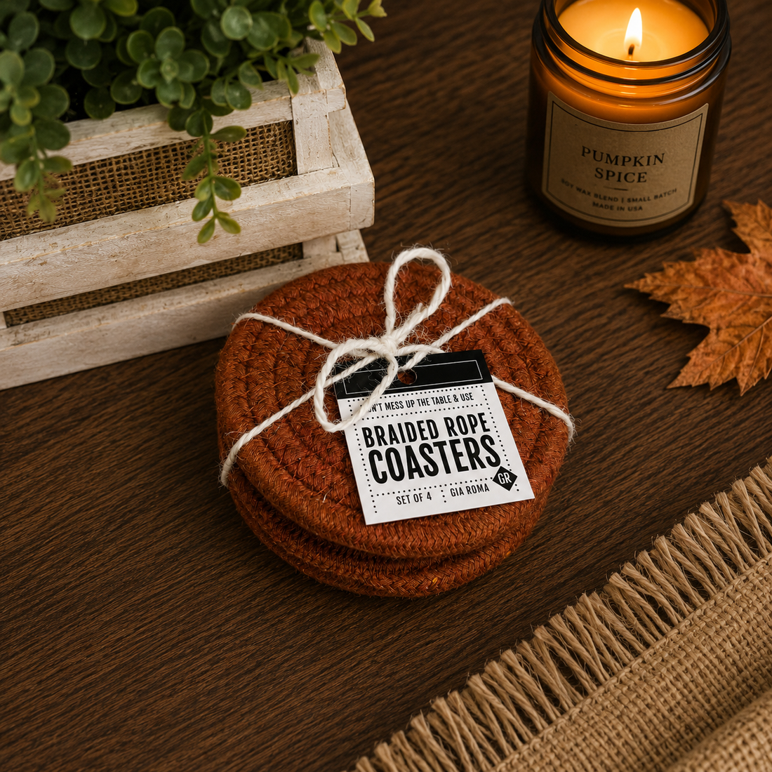 Fall Braided Coaster Set — alternate product view 23