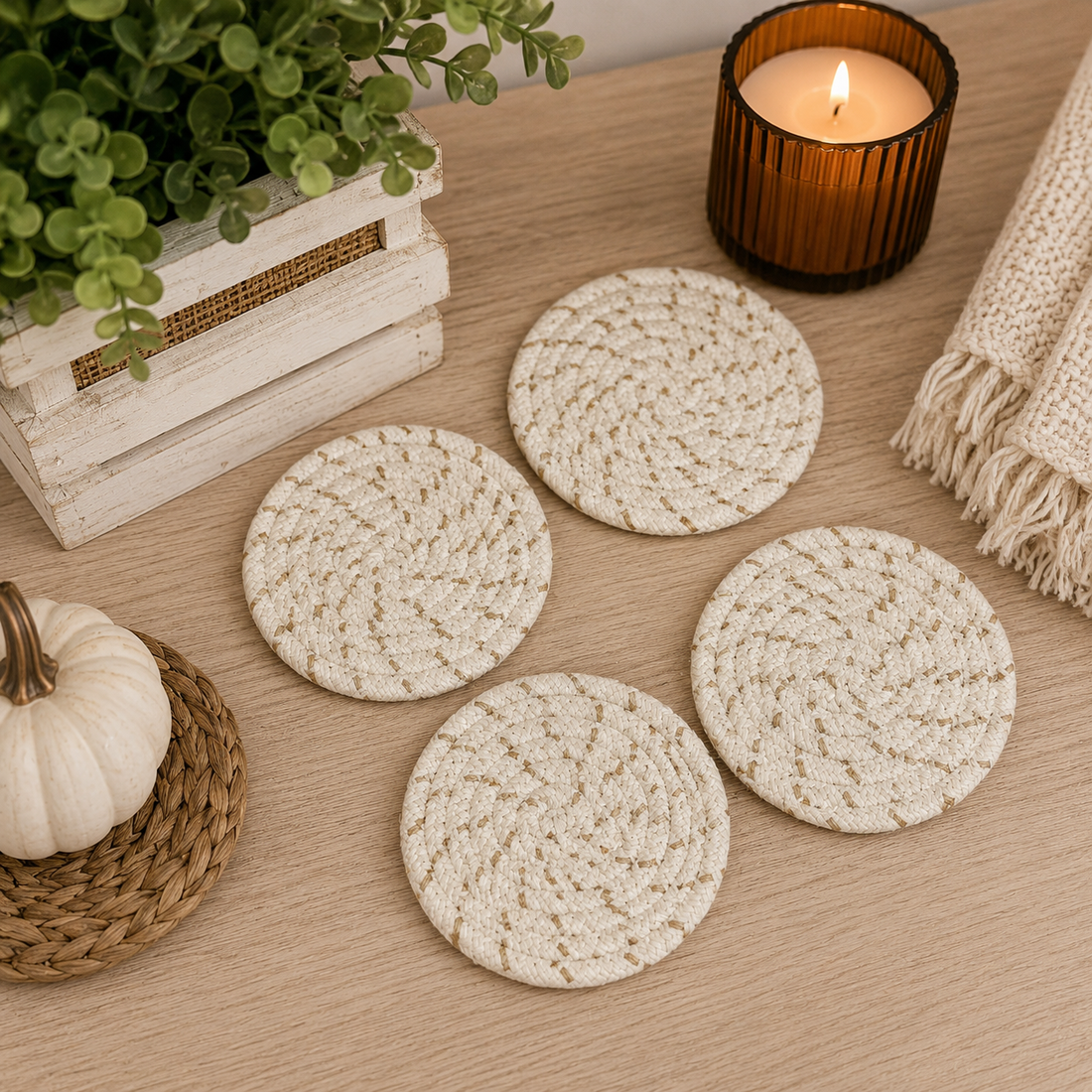 Fall Braided Coaster Set — alternate product view 25
