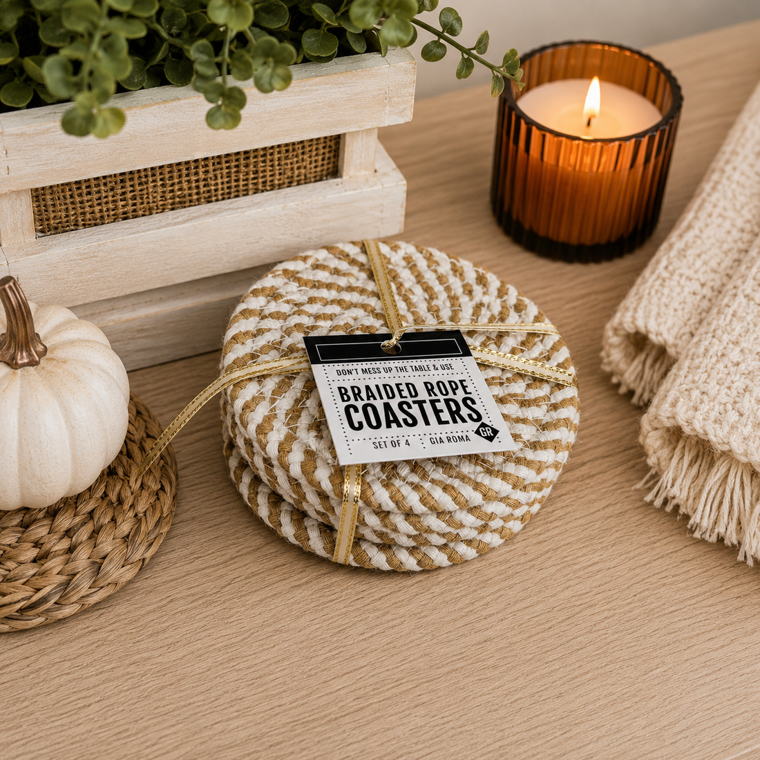 Fall Braided Coaster Set — alternate product view 29