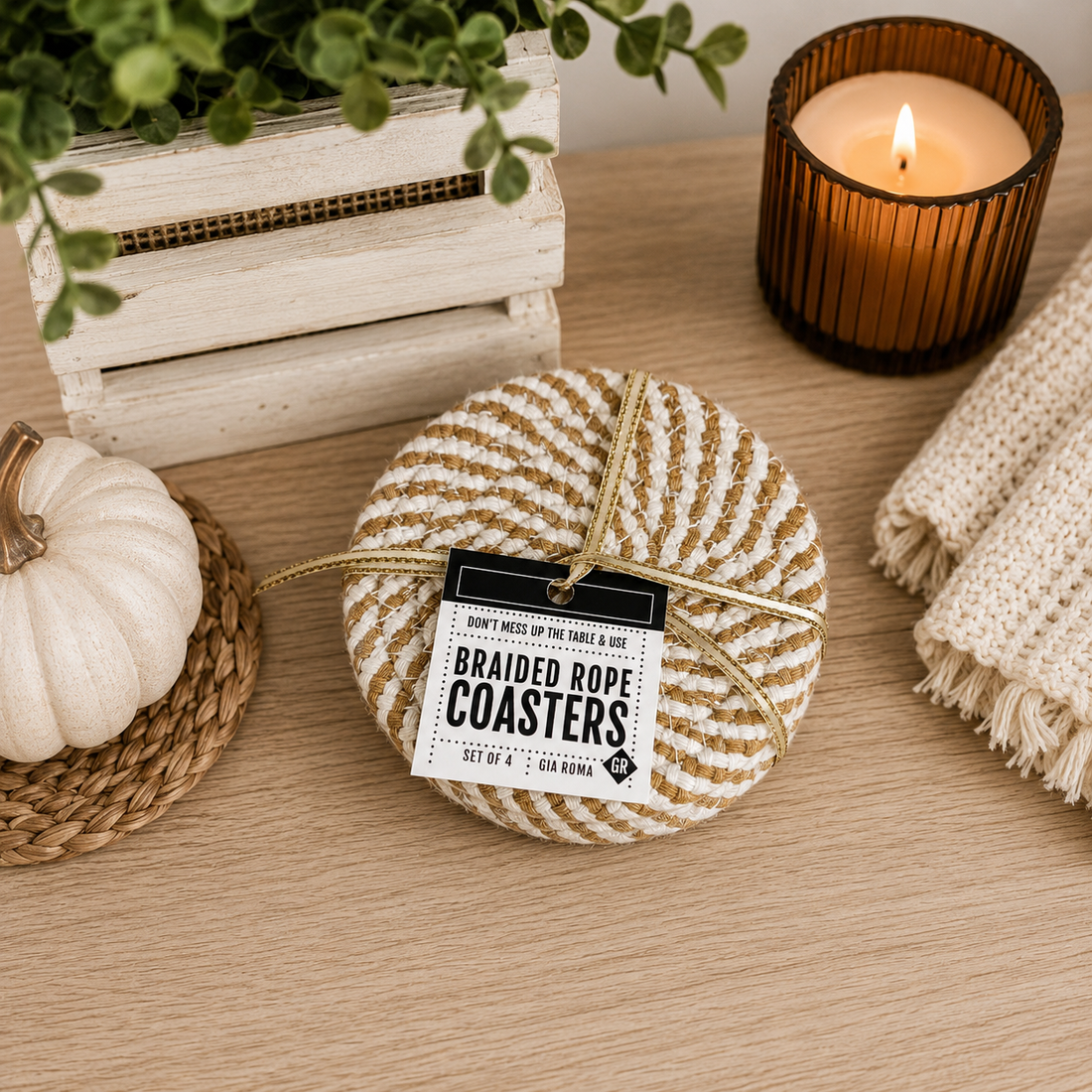 Fall Braided Coaster Set — alternate product view 33