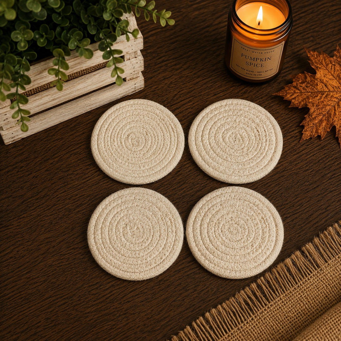 Fall Braided Coaster Set — alternate product view 35