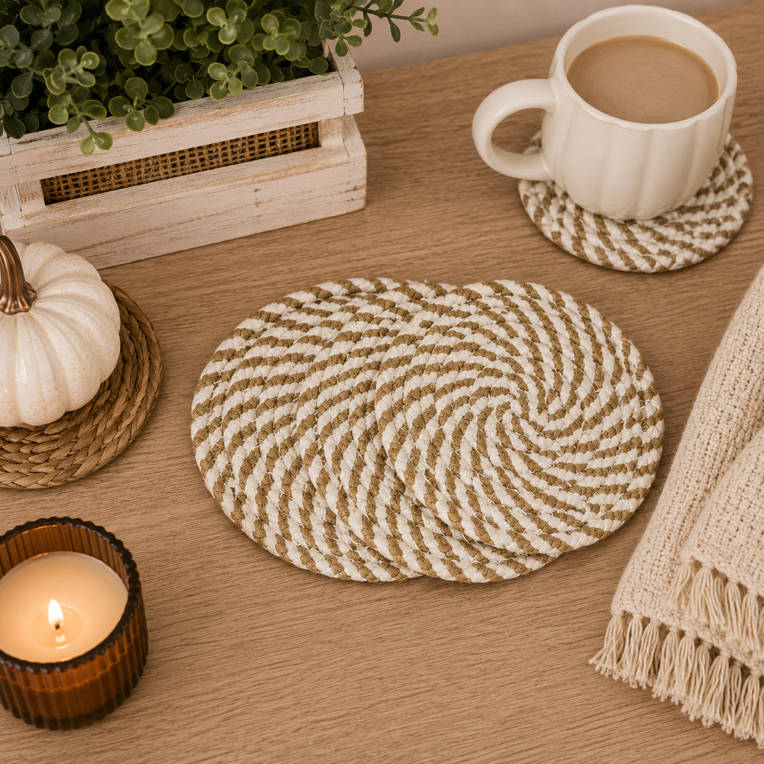 Fall Braided Coaster Set — alternate product view 7
