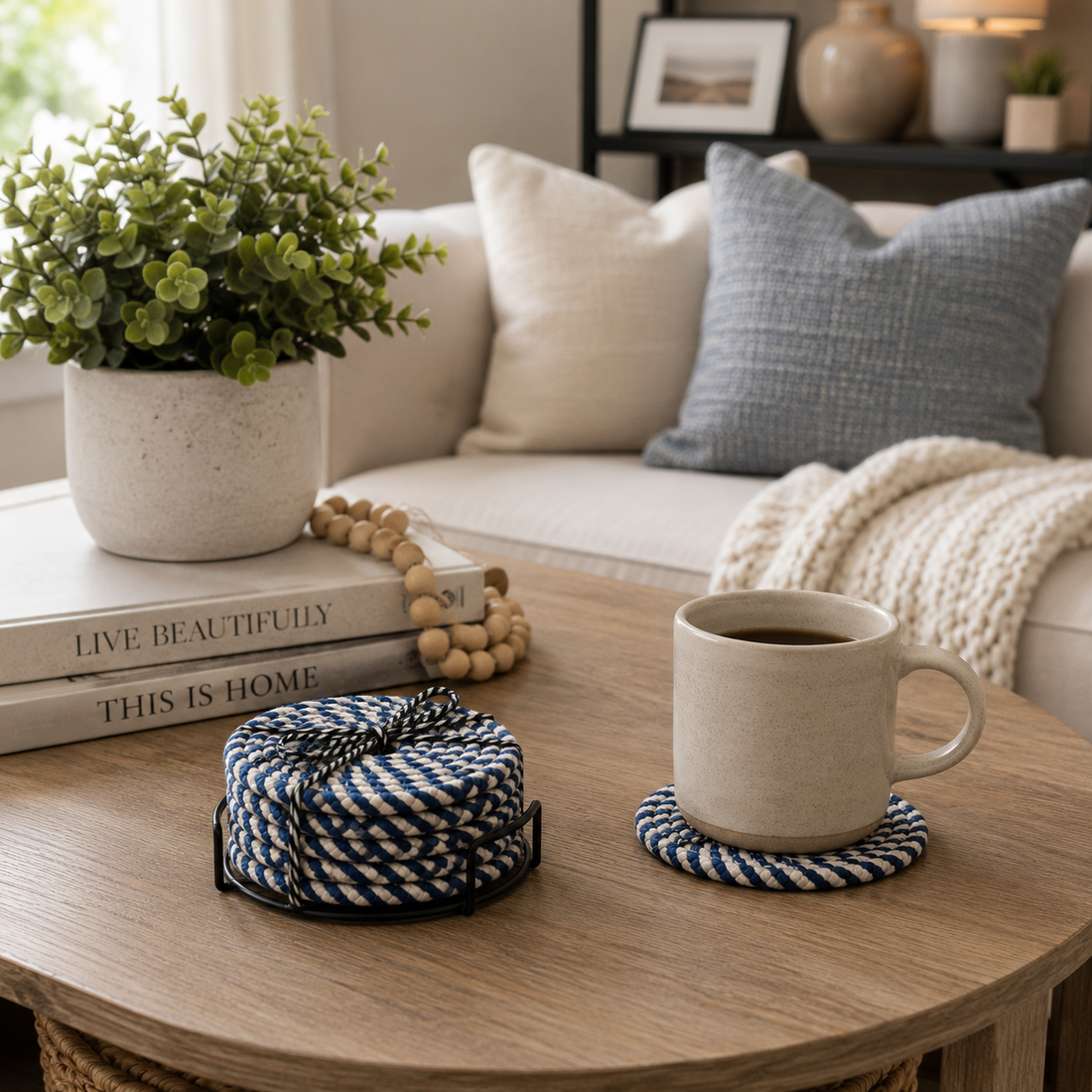 Blue Braided Coasters — alternate product view 7