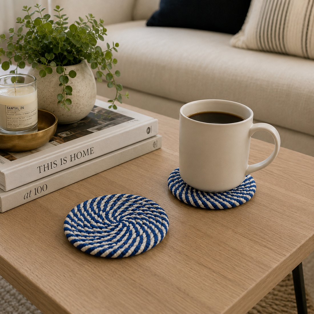 Blue Braided Coasters — alternate product view 3
