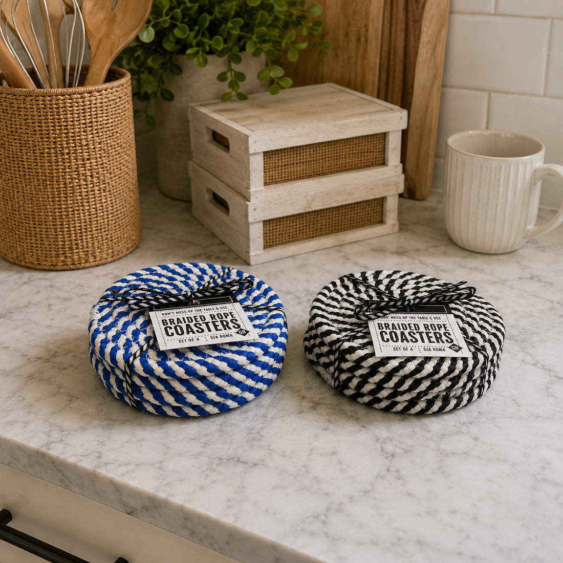 Blue Braided Coasters — alternate product view 9