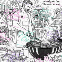 Color Through the Chaos interior 04, black-and-white coloring page with repeating Just Organized Chaos preview-only watermark