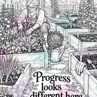 Color Through the Chaos interior 19, black-and-white coloring page with repeating Just Organized Chaos preview-only watermark